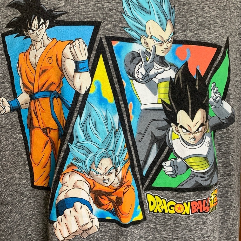 Dragon Ball Z Super GT XXL Grey T Shirt Short Sleeve Goku Vegeta‎ Saiyan God